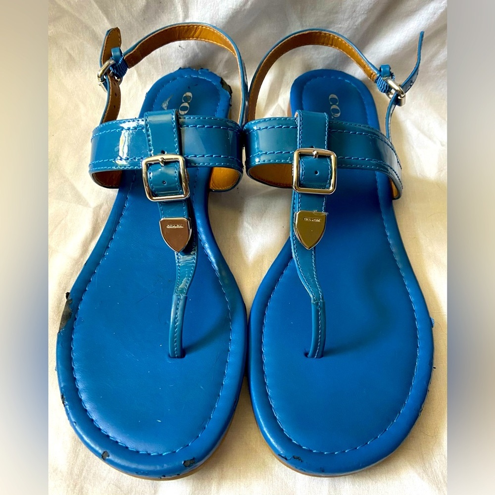 coach blue sandals 8 - Has Damage